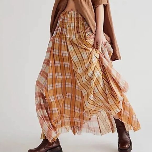 Free People Plaid Maxi Skirt(Size Small) - Picture 3 of 8